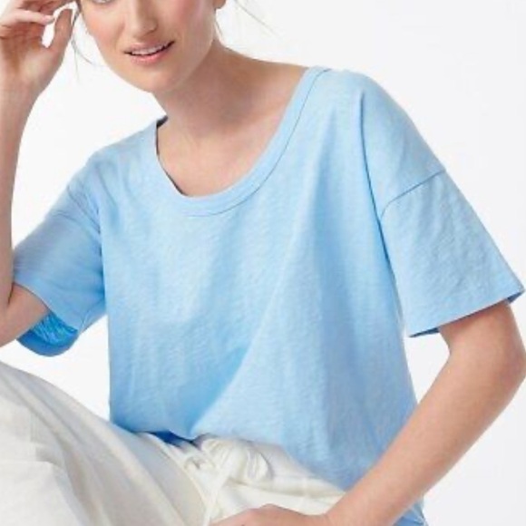 J. Crew Slub cotton scoopneck T-shirt in white AW533 size XXS - Picture 7 of 7